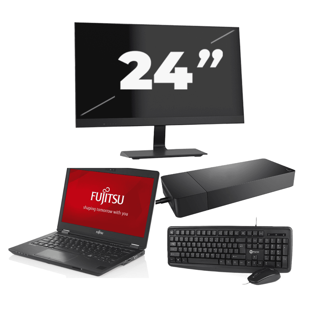 Fujitsu LifeBook U727 - Intel Core i7-7a generazione - 12 pollici - 8 GB di RAM - 256 GB SSD - Windows 11 + 1 monitor da 24 pollici
