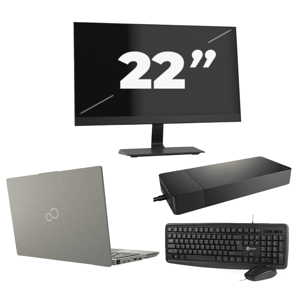 Fujitsu Lifebook U7411 - Intel Core i5 11ª generazione - 14 pollici - 16GB RAM - 512GB SSD - Windows 11 Home + 1x Monitor da 22 pollici