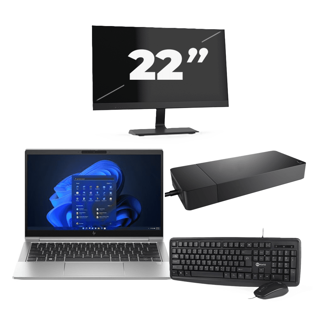 HP EliteBook 630 G10 - Intel Core i5 13ª generazione - 13 pollici - 16GB RAM - 512GB SSD - Windows 11 Home + 1x Monitor da 22 pollici