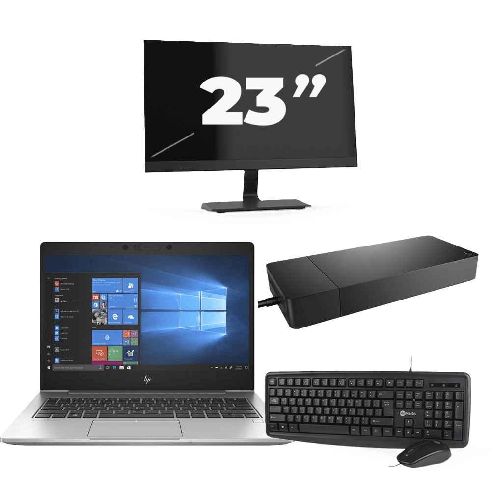 HP EliteBook 735 G6 - AMD Ryzen 5 PRO 3500U - 13 pollici - 8 GB di RAM - 256 GB SSD - Windows 10 + 1 monitor da 23 pollici
