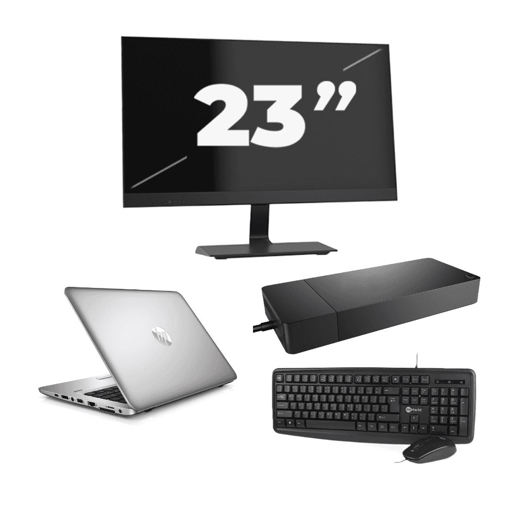 HP EliteBook 820 G3 - Intel Core i7-6a generazione - 12 pollici - 8 GB di RAM - 256 GB SSD - Windows 11 + 1 monitor da 23 pollici