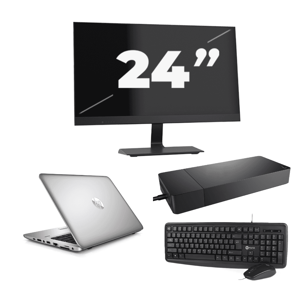 HP EliteBook 820 G3 - Intel Core i7-6a generazione - 12 pollici - 8 GB di RAM - 256 GB SSD - Windows 11 + 1 monitor da 24 pollici