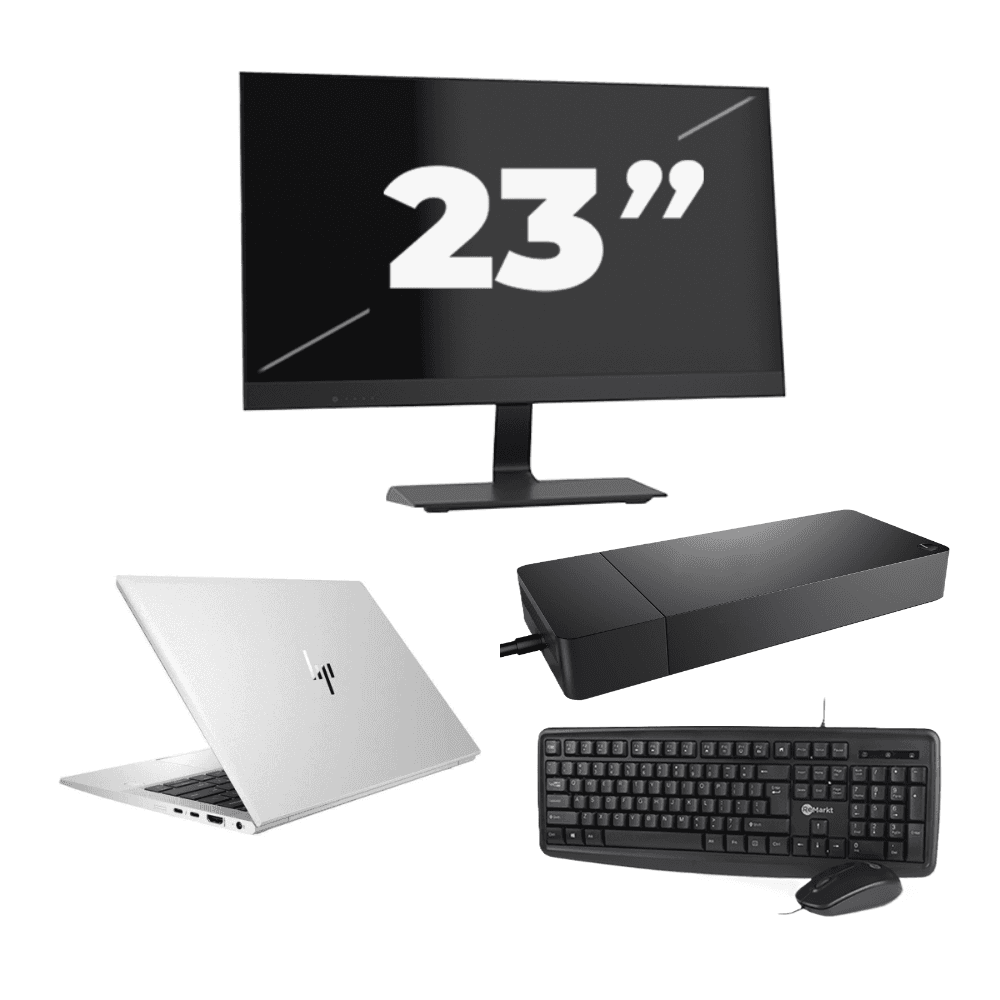 HP EliteBook 830 G7 - Intel Core i7-10a generazione - 13 pollici - 8 GB di RAM - 256 GB SSD - Windows 11 + 1 monitor da 23 pollici