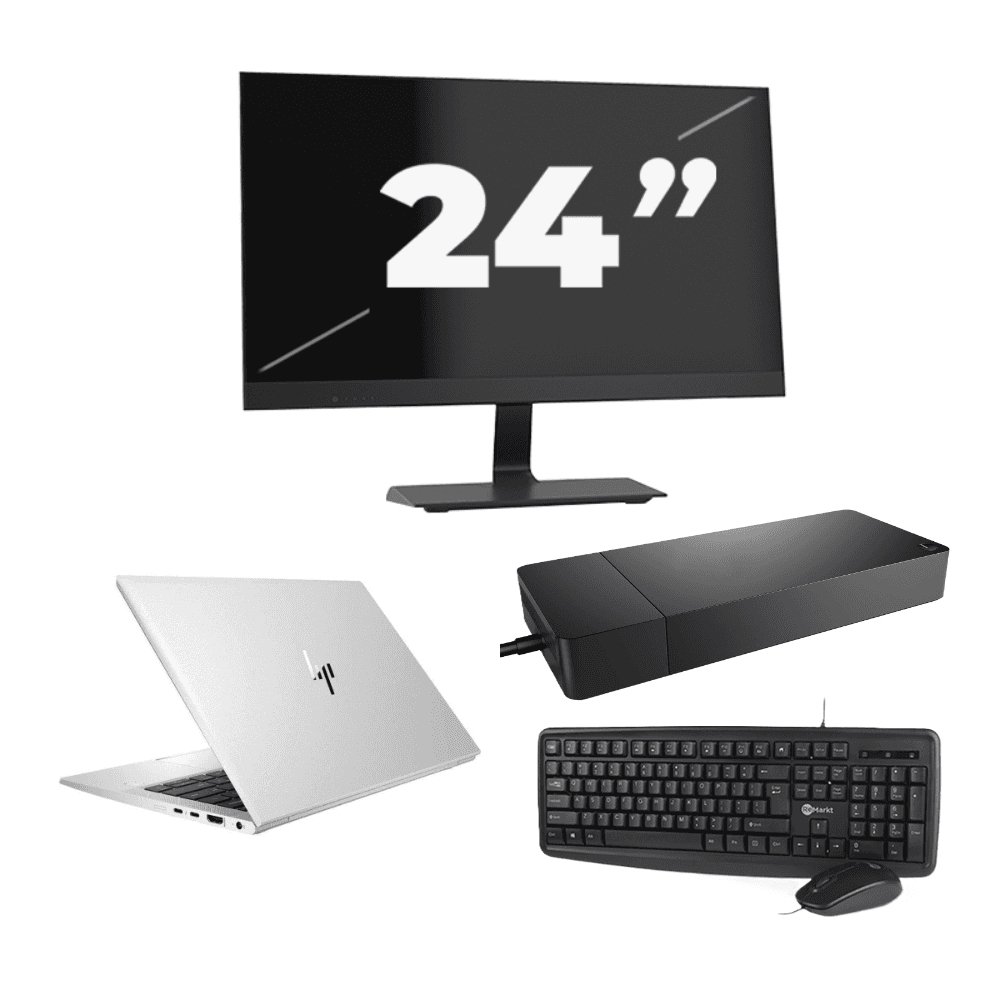 HP EliteBook 830 G7 - Intel Core i7-10a generazione - 13 pollici - 8 GB di RAM - 256 GB SSD - Windows 11 + 1 monitor da 24 pollici