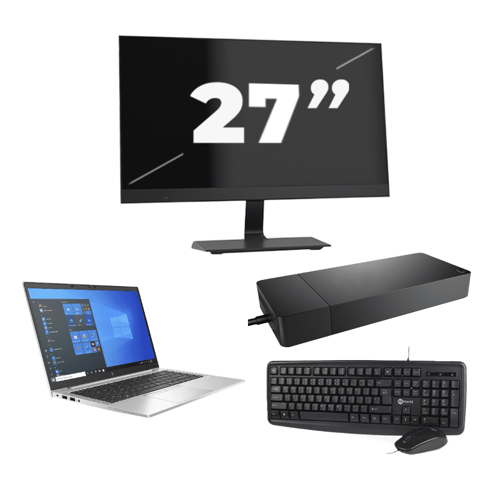 HP EliteBook 840 G8 - Intel Core i7 11ª generazione - 14 pollici - 16GB RAM - 512GB SSD - Windows 11 Home + 1x Monitor da 27 pollici