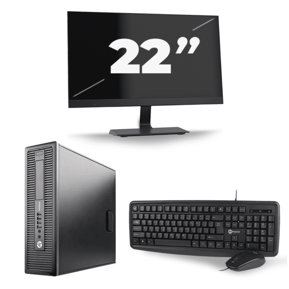 HP EliteDesk 800 G2 SFF - Intel Core i5-6a generazione - 8 GB di RAM - 256 GB SSD - Windows 11 + 1 monitor da 22 pollici