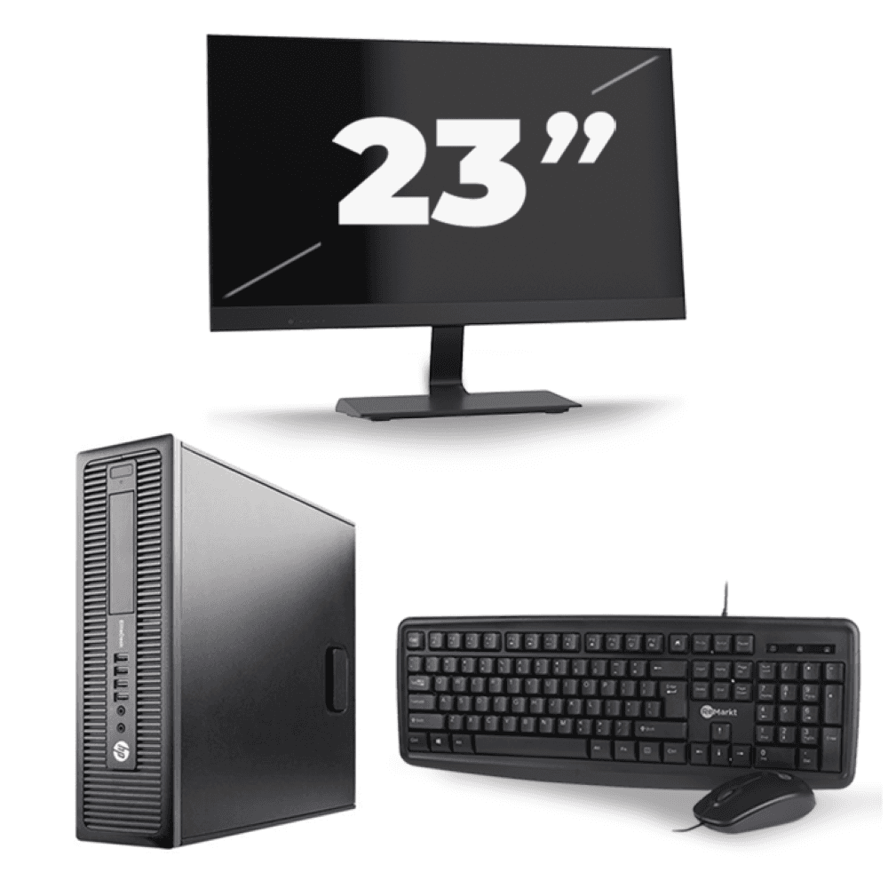 HP EliteDesk 800 G2 SFF - Intel Core i5-6a generazione - 8 GB di RAM - 256 GB SSD - Windows 11 + 1 monitor da 23 pollici