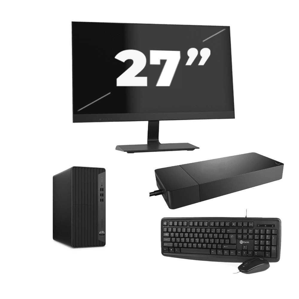HP EliteDesk 800 G6 Tower - Intel Core i5-10e Generatie - 8GB RAM - 256GB SSD - Windows 11 + 1x 27 inch Monitor