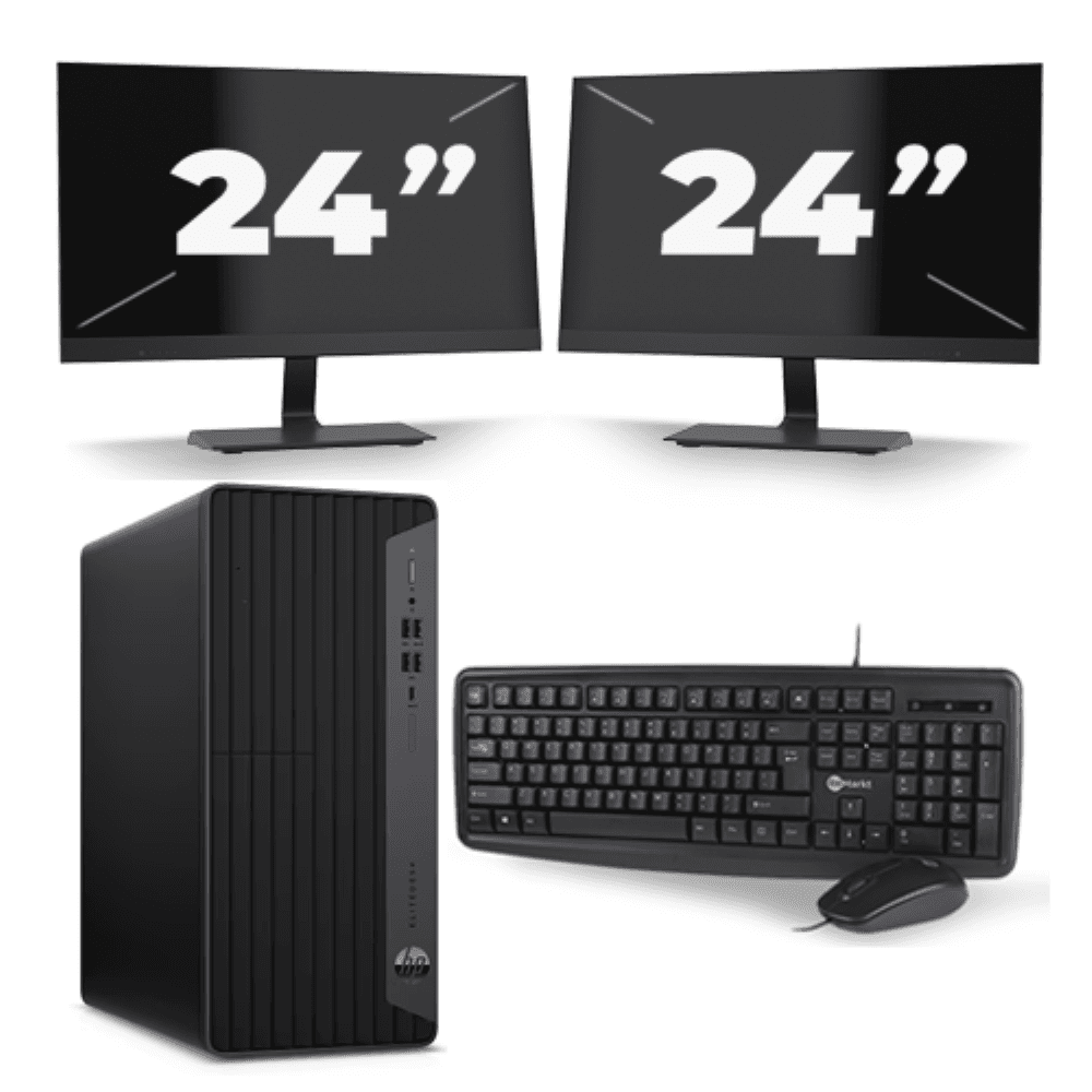 HP EliteDesk 800 G6 Tower - Intel Core i7 10ª generazione - 16GB RAM - 512GB SSD - Windows 11 + 2x Monitor da 24 pollici