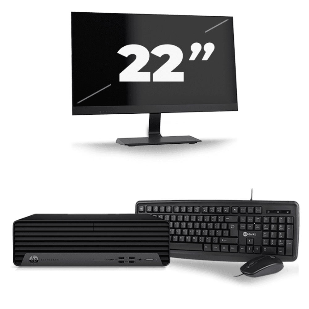 HP EliteDesk 800 G6 USFF - Intel Core i5 di decima generazione - 8 GB di RAM - SSD da 256 GB - Windows 11 + 1 monitor da 22 pollici