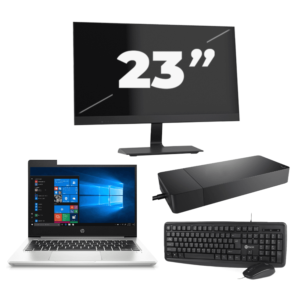 HP ProBook 430 G6 - Intel Core i5-8a generazione - 13 pollici - 8 GB di RAM - 256 GB SSD - Windows 11 + 1 monitor da 23 pollici