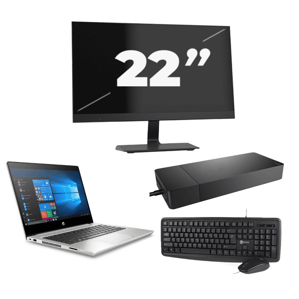 HP ProBook 430 G7 - Intel Core i5-10a generazione - 13 pollici - 8 GB di RAM - 256 GB SSD - Windows 11 + 1 monitor da 22 pollici