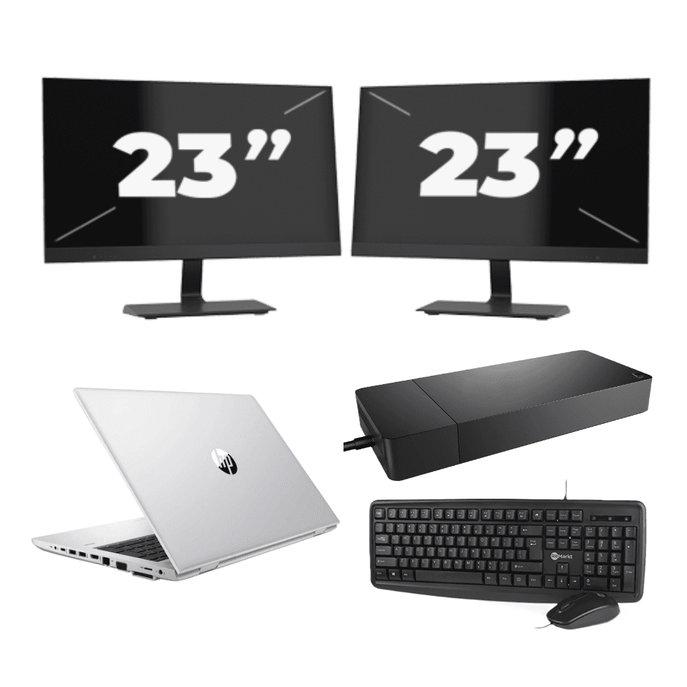 HP ProBook 430 G8 - Intel Core i5-11a generazione - 13 pollici - 8 GB di RAM - 256 GB SSD - Windows 11 Home + 2 monitor da 23 pollici