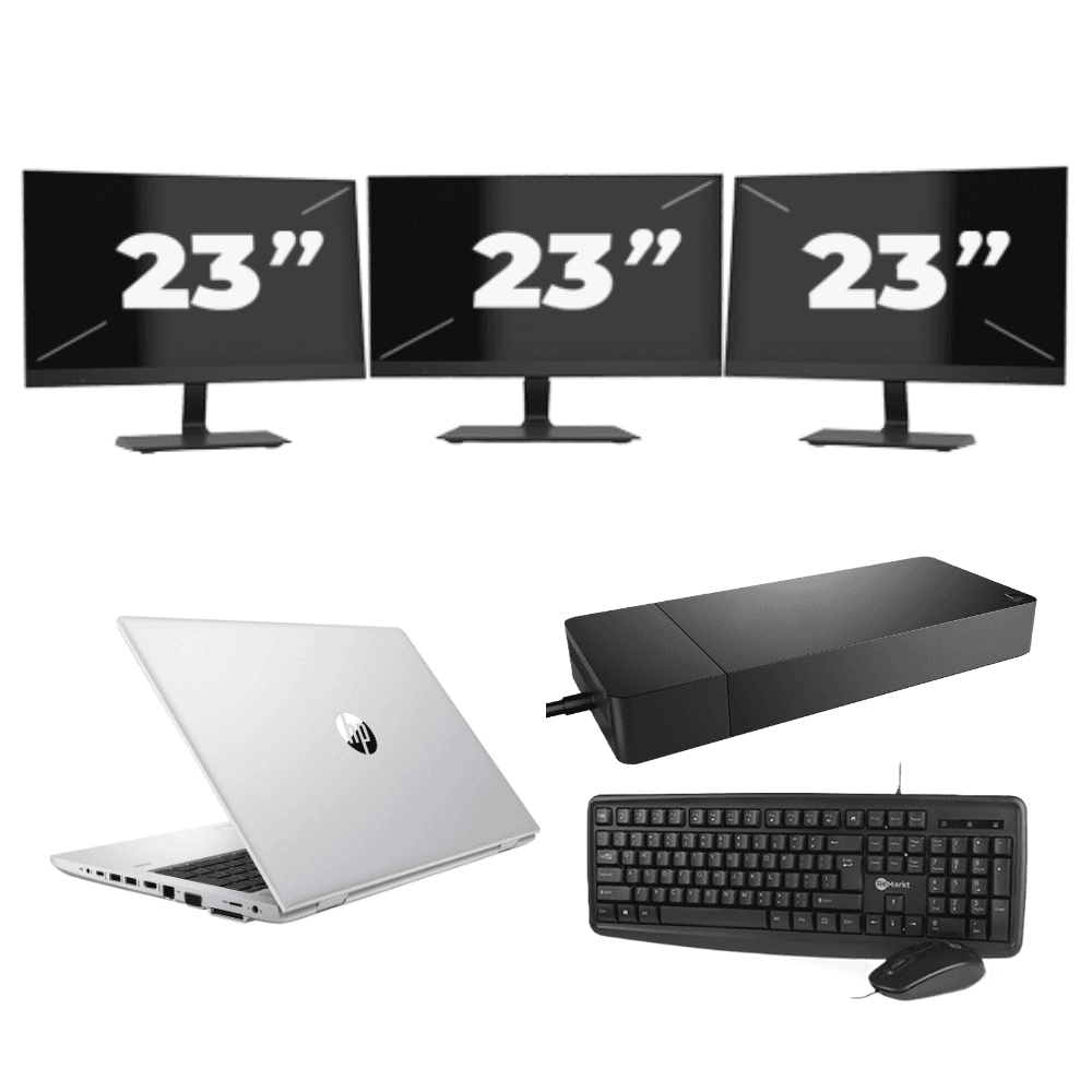 HP ProBook 430 G8 - Intel Core i5-11a generazione - 13 pollici - 8 GB di RAM - 256 GB SSD - Windows 11 Home + 3 monitor da 23 pollici