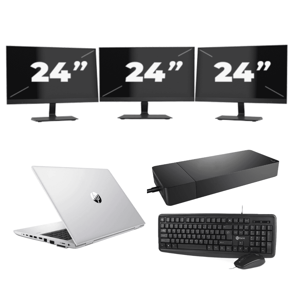 HP ProBook 430 G8 - Intel Core i5-11a generazione - 13 pollici - 8 GB di RAM - 256 GB SSD - Windows 11 Home + 3 monitor da 24 pollici
