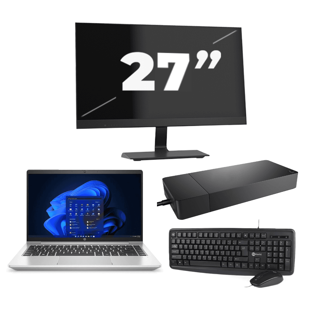 HP ProBook 440 G9 - Intel Core i3 12ª generazione - 14 pollici - 16GB RAM - 512GB SSD - Windows 11 Home + 1x Monitor da 27 pollici