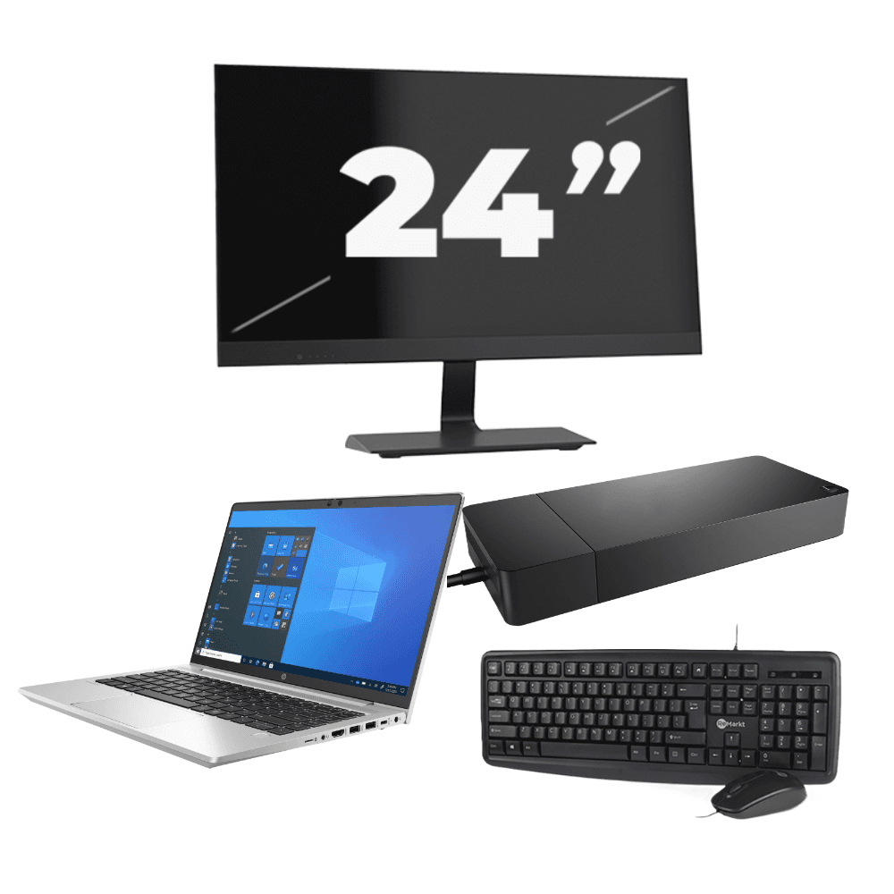 HP ProBook 640 G8 - Intel Core i5-11a generazione - 14 pollici - 8 GB di RAM - 256 GB SSD - Windows 11 + 1 monitor da 24 pollici