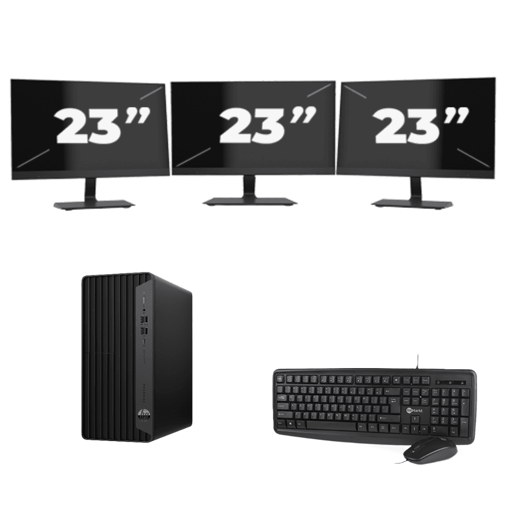 HP ProDesk 600 G6 Tower - Intel Core i5 di decima generazione - 8 GB di RAM - SSD da 256 GB - Windows 11 + 3 monitor da 23 pollici