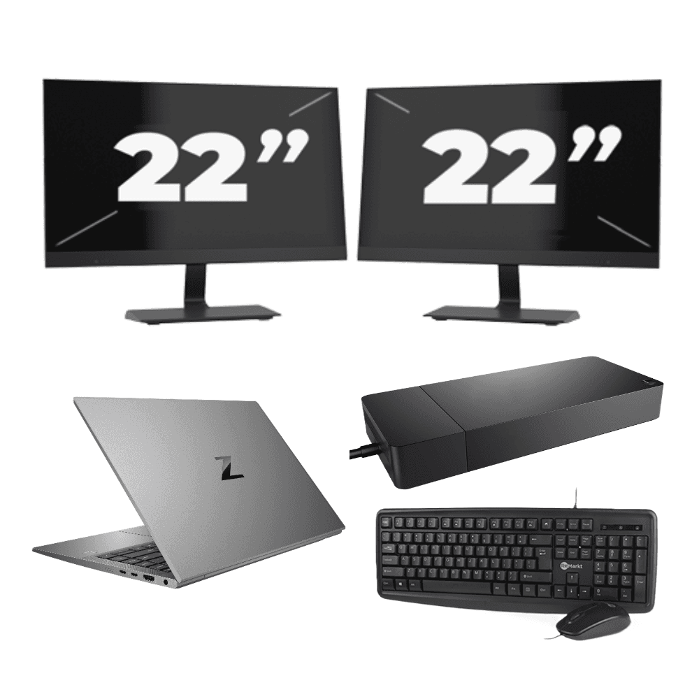 HP ZBook Firefly 14 G7 - Intel Core i7-10a generazione - 14 pollici - 16 GB di RAM - 256 GB SSD - Windows 11 Home + 2 monitor da 22 pollici
