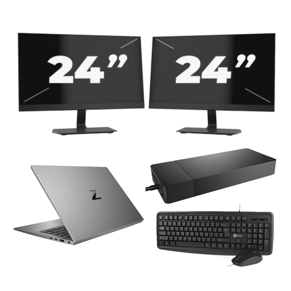 HP ZBook Firefly 14 G7 - Intel Core i7-10a generazione - 14 pollici - 16 GB di RAM - 256 GB SSD - Windows 11 Home + 2 monitor da 24 pollici