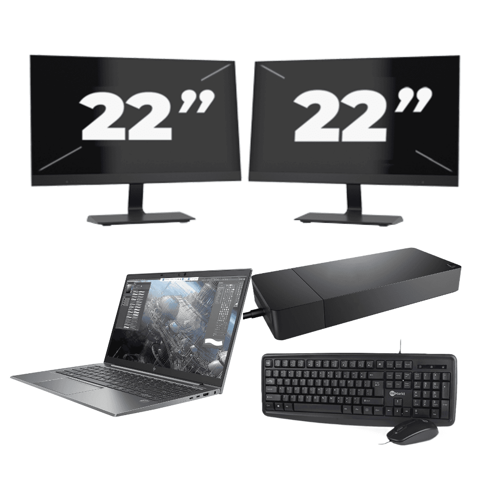 HP ZBook Firefly 14 G8 - Intel Core i7-11a generazione - 14 pollici - 16 GB di RAM - 256 GB SSD - Windows 11 Home + 2 monitor da 22 pollici