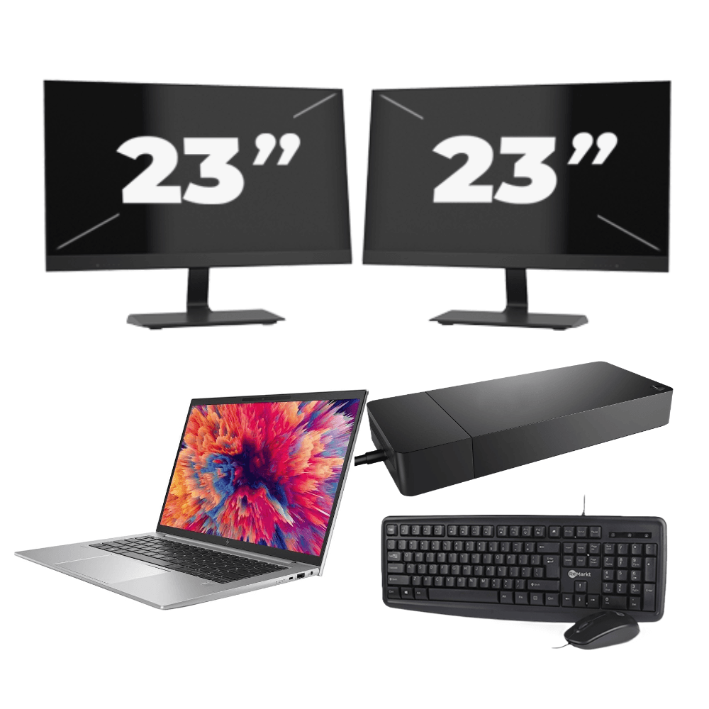 HP ZBook Firefly 14 G9 - Intel Core i7-12a generazione - 14 pollici - 8 GB di RAM - 256 GB SSD - Windows 11 + 2 monitor da 23 pollici