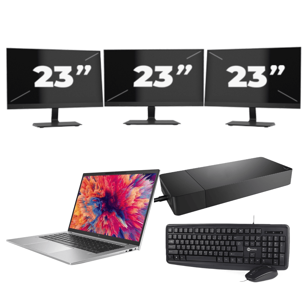 HP ZBook Firefly 14 G9 - Intel Core i7-12a generazione - 14 pollici - 8 GB di RAM - 256 GB SSD - Windows 11 + 3 monitor da 23 pollici