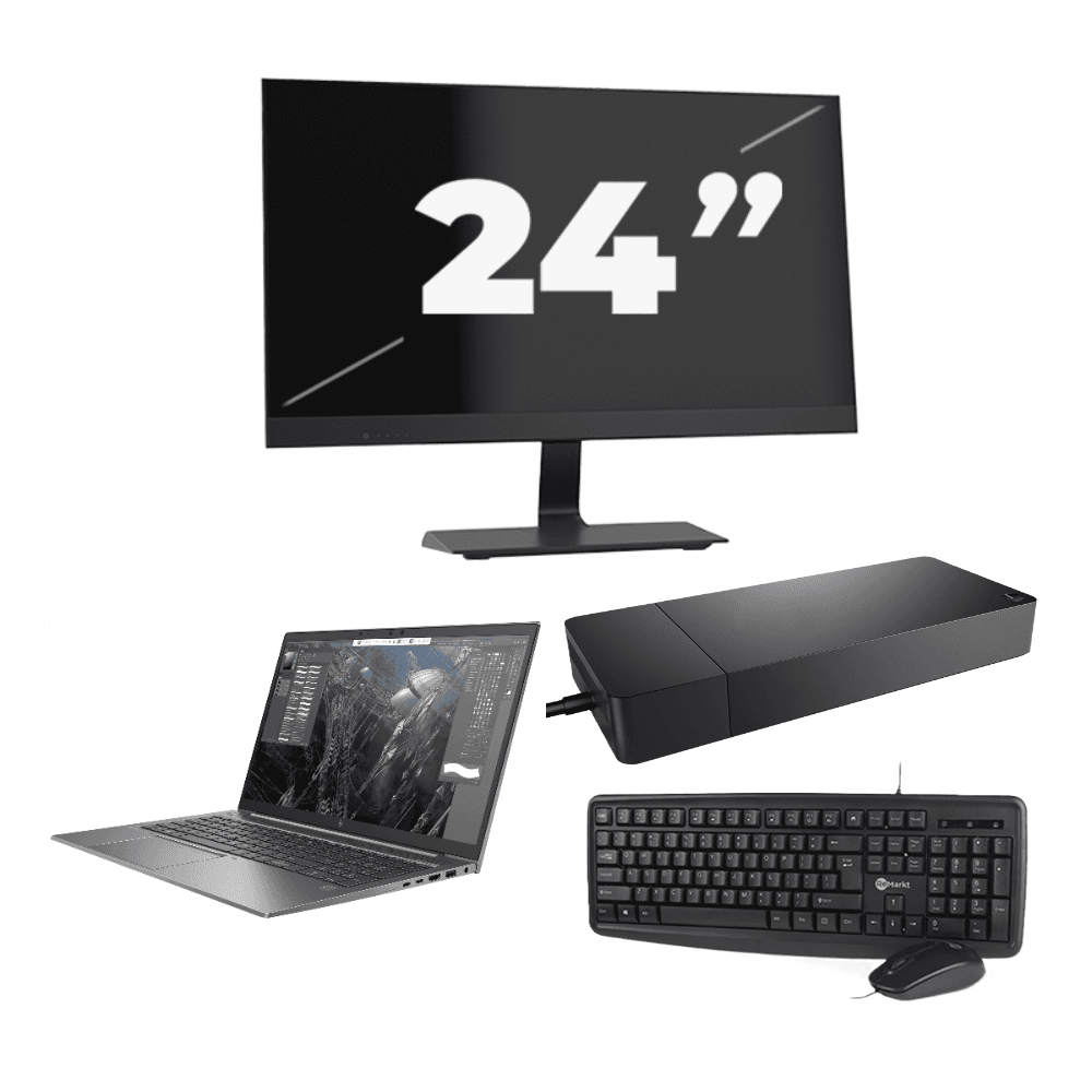 HP ZBook Firefly 15 G7 - Intel Core i7-10a generazione - 15 pollici - 8 GB di RAM - 256 GB SSD - Windows 11 + 1 monitor da 24 pollici