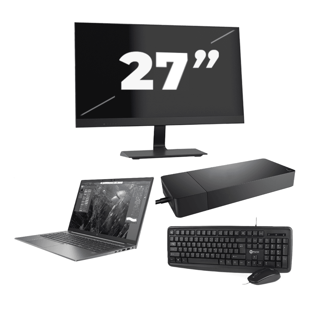 HP ZBook Firefly 15 G7 - Intel Core i7 10ª generazione - 15 pollici - 16GB RAM - 512GB SSD - GPU - Windows 11 Home + 1x Monitor da 27 pollici