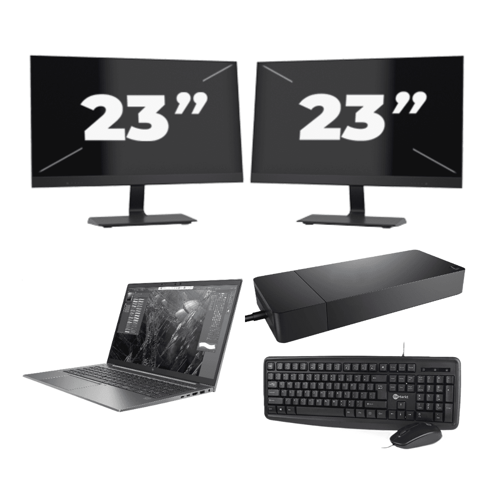 HP ZBook Firefly 15 G7 - Intel Core i7-10a generazione - 15 pollici - 8 GB di RAM - 256 GB SSD - Windows 11 + 2 monitor da 23 pollici