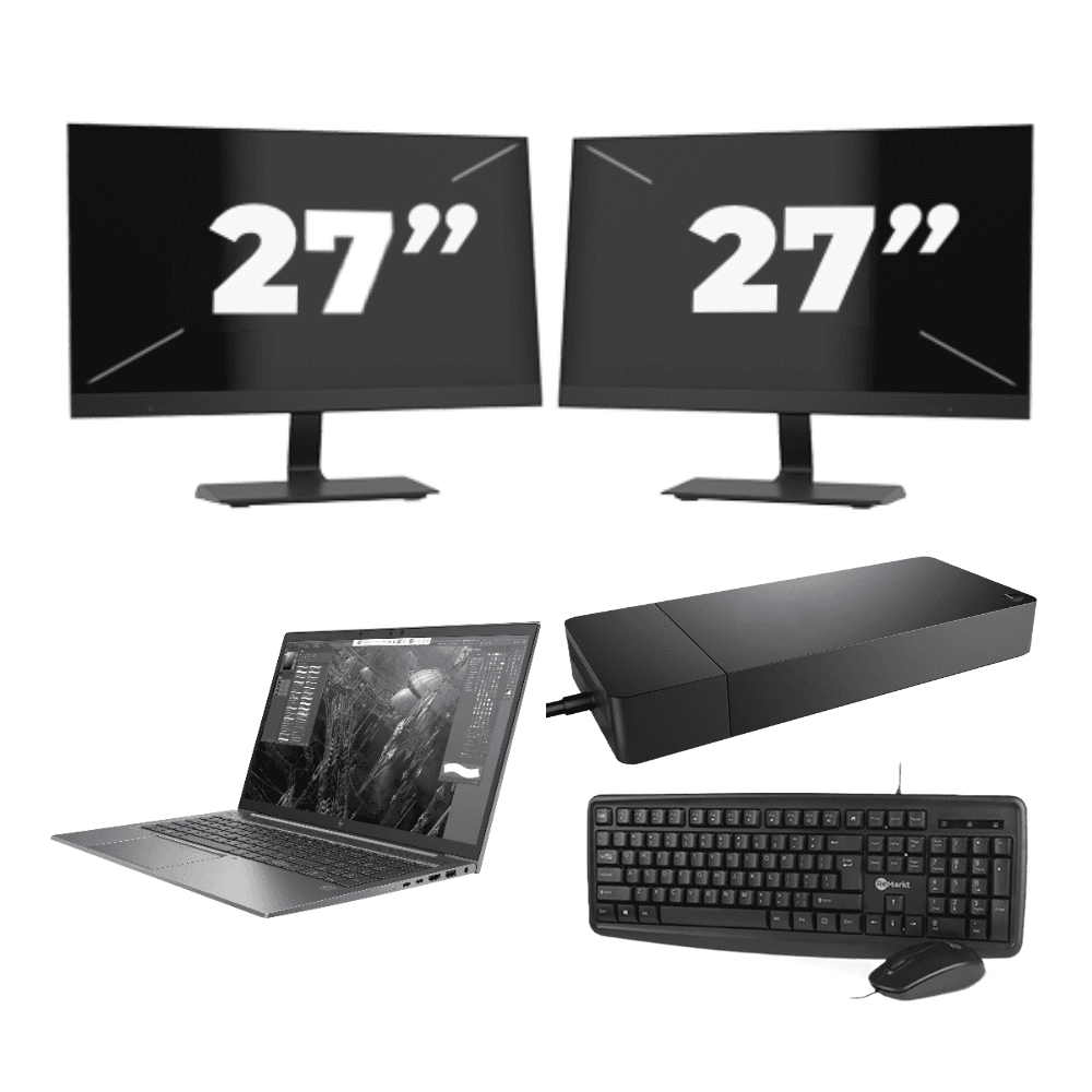 HP ZBook Firefly 15 G7 - Intel Core i7 10ª generazione - 15 pollici - 16GB RAM - 512GB SSD - GPU - Windows 11 Home + 2x Monitor da 27 pollici