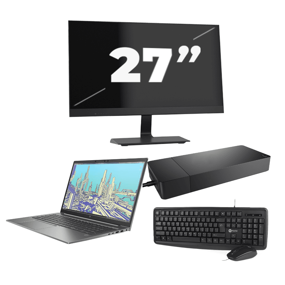 HP ZBook Firefly 15 G8 - Intel Core i7 11ª generazione - 15 pollici - 16GB RAM - 512GB SSD - GPU - Windows 11 Home + 1x Monitor da 27 pollici