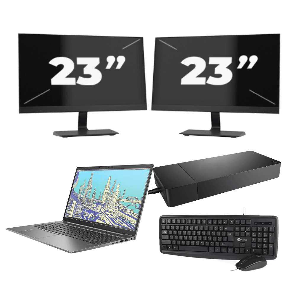 HP ZBook Firefly 15 G8 - Intel Core i7-11a generazione - 15 pollici - 8 GB di RAM - 256 GB SSD - Windows 11 Home + 2 monitor da 23 pollici
