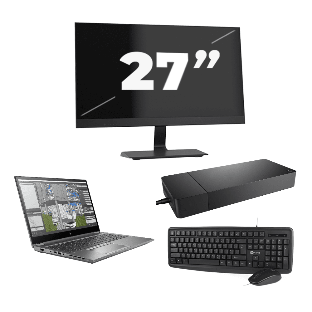 HP ZBook Fury 15 G8 - Intel Core i7 11ª generazione - 15 pollici - 16GB RAM - 512GB SSD - GPU - Windows 11 Home + 1x Monitor da 27 pollici