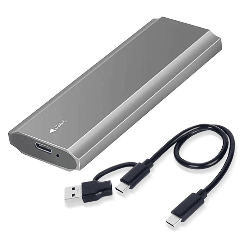 SSD SATA M.2 da 128 GB + Enclosure ad alta velocità 3.1 USB C (PCIe 10 Gbps) - Alluminio