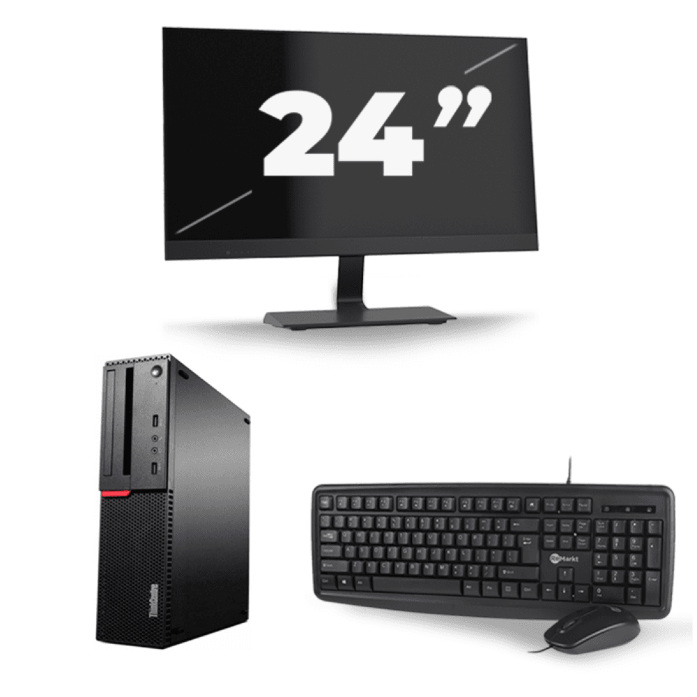 Lenovo ThinkCentre M700 SFF - Intel Core i3-6a generazione - 8 GB di RAM - 256 GB SSD - Windows 11 + 1x monitor da 24 pollici