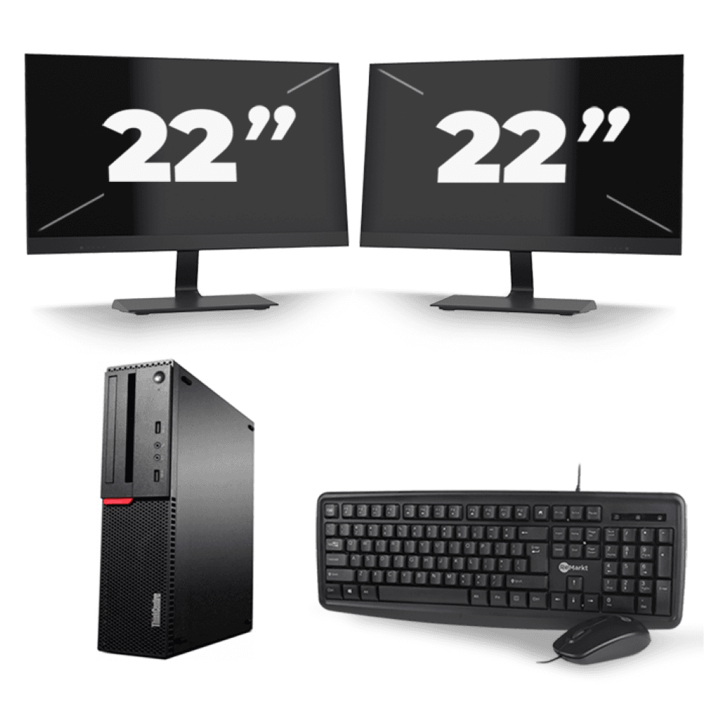 Lenovo ThinkCentre M700 SFF - Intel Core i5-6a generazione - 8 GB di RAM - 256 GB SSD - Windows 11 + 2x monitor da 22 pollici