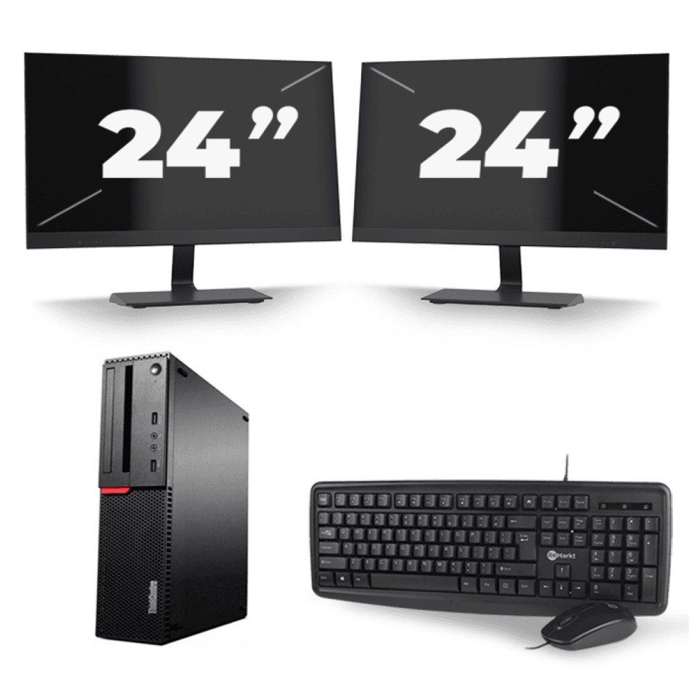 Lenovo ThinkCentre M700 SFF - Intel Core i7-6a generazione - 8 GB di RAM - 256 GB SSD - Windows 11 + 2x monitor da 24 pollici