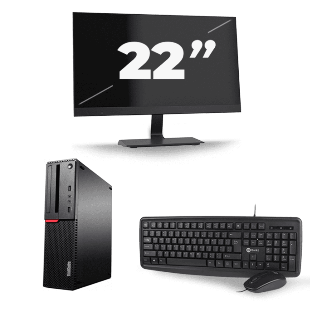 Lenovo ThinkCentre M710s SFF - Intel Core i5-7a generazione - 8 GB di RAM - 256 GB SSD - Windows 11 + 1x monitor da 22 pollici