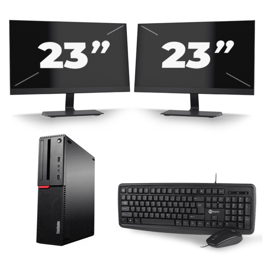 Lenovo ThinkCentre M710s SFF - Intel Core i5-7a generazione - 8 GB di RAM - 256 GB SSD - Windows 11 + 2x monitor da 23 pollici