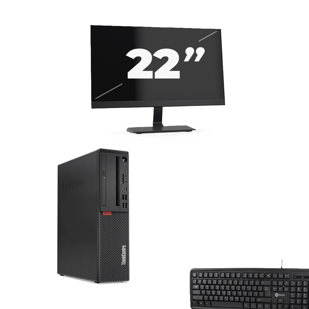 Lenovo ThinkCentre M720s SFF - Intel Core i5 di nona generazione - 8 GB di RAM - SSD da 256 GB - Windows 11 + 1 monitor da 22 pollici
