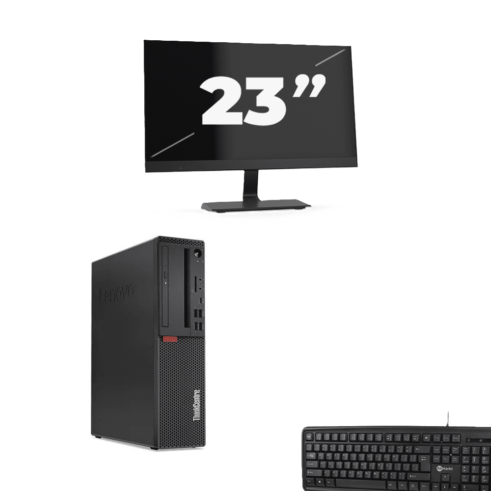Lenovo ThinkCentre M720s SFF - Intel Core i7-8° Generazione - 8GB RAM - 256GB SSD - Windows 11 + 1x 23 pollice Monitor
