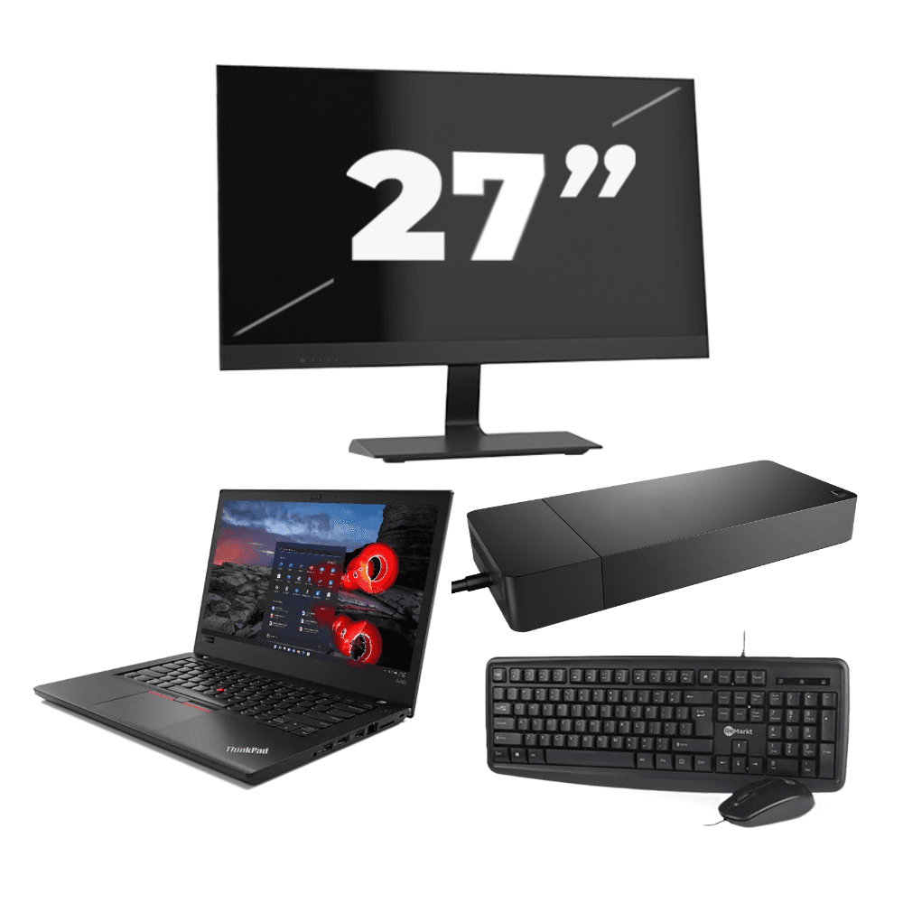 Lenovo ThinkPad A485 - AMD Ryzen 5 2500U - 14 pollici - 16GB RAM - 256GB SSD - Windows 11 Home + 1x 27 pollici Monitor