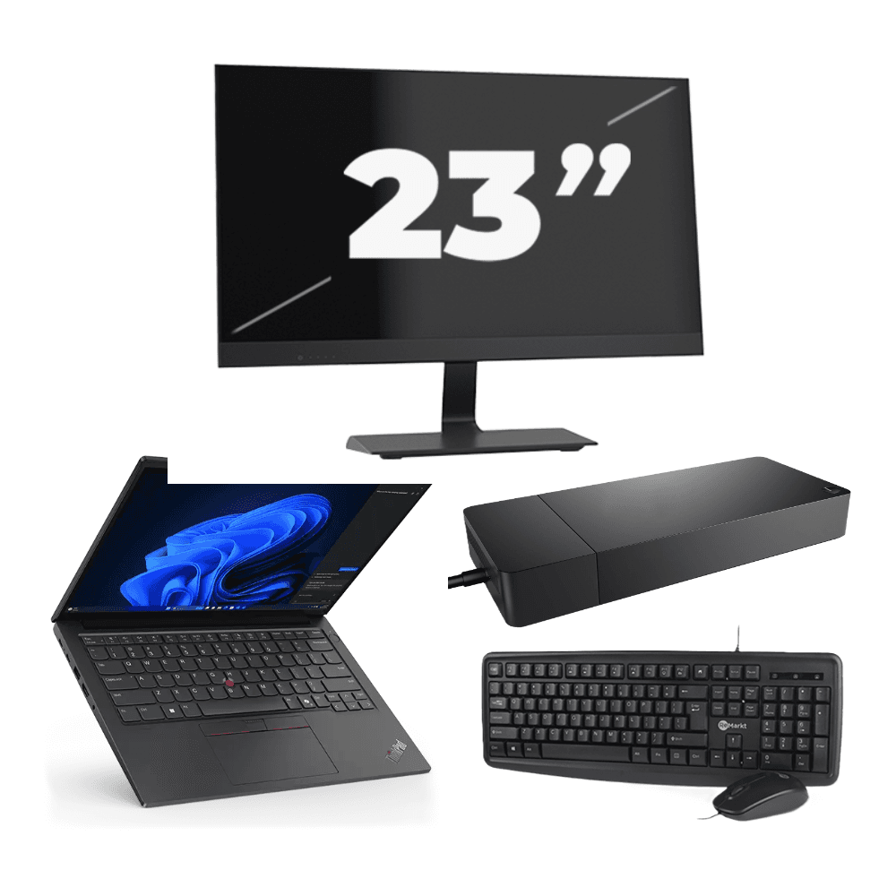 Lenovo ThinkPad E14 - Intel Core i3 di decima generazione - 14 pollici - 8 GB di RAM - SSD da 256 GB - Windows 11 + 1x monitor da 23 pollici