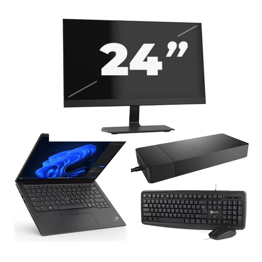 Lenovo ThinkPad E14 - Intel Core i3 di decima generazione - 14 pollici - 8 GB di RAM - SSD da 256 GB - Windows 11 + 1x monitor da 24 pollici