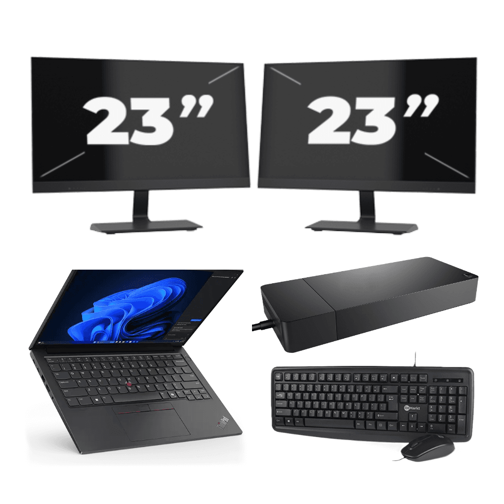 Lenovo ThinkPad E14 - Intel Core i3 di decima generazione - 14 pollici - 8 GB di RAM - 256 GB SSD - Windows 11 + 2x monitor da 23 pollici