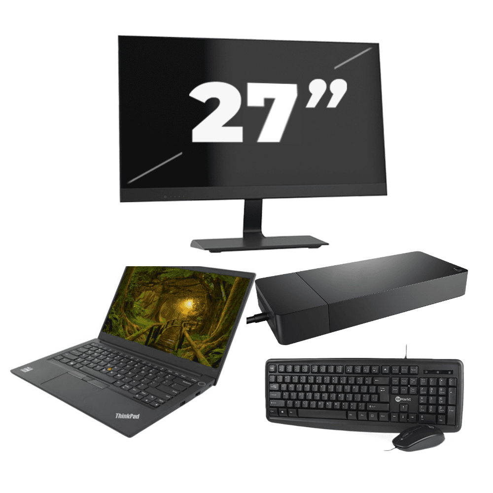 Lenovo ThinkPad E14 Gen 2 - Intel Core i3 11ª generazione - 14 pollici - 8GB RAM - 512GB SSD - Windows 11 Home + 1x Monitor da 27 pollici