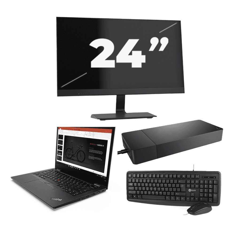 Lenovo ThinkPad L13 G2 - Intel Core i5-11° Generazione - 13 pollice - 8GB RAM - 256GB SSD - Windows 11 Home + 1x 24 pollice Monitor