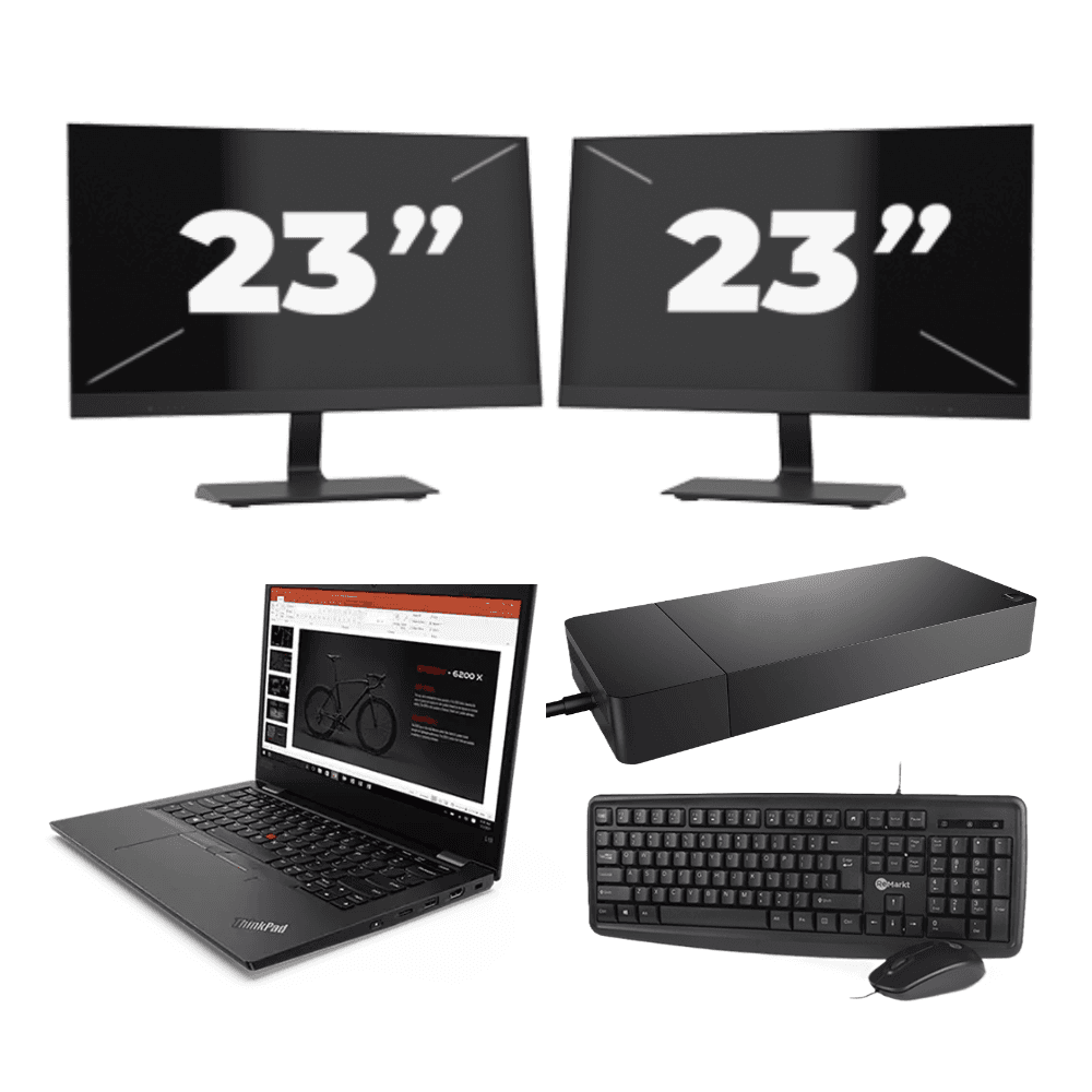 Lenovo ThinkPad L13 G2 - Intel Core i5-11° Generazione - 13 pollice - 8GB RAM - 256GB SSD - Windows 11 Home + 2x 23 pollice Monitor
