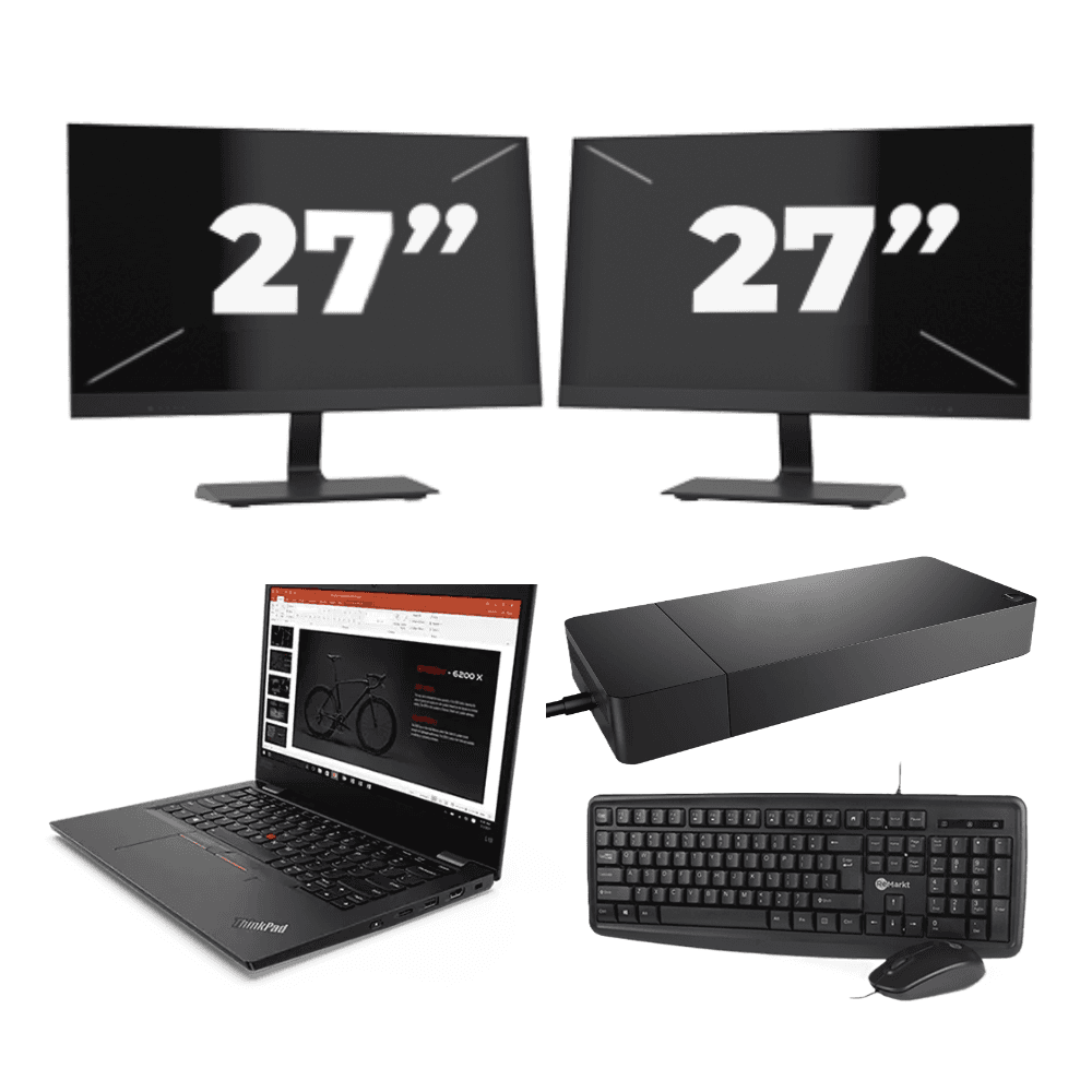 Lenovo ThinkPad L13 G2 - Intel Core i3 11ª generazione - 13 pollici - 8GB RAM - 512GB SSD - Windows 11 Home + 2x Monitor da 27 pollici